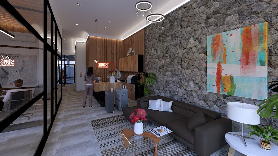 Lobby de acceso de Las Lomas Residence